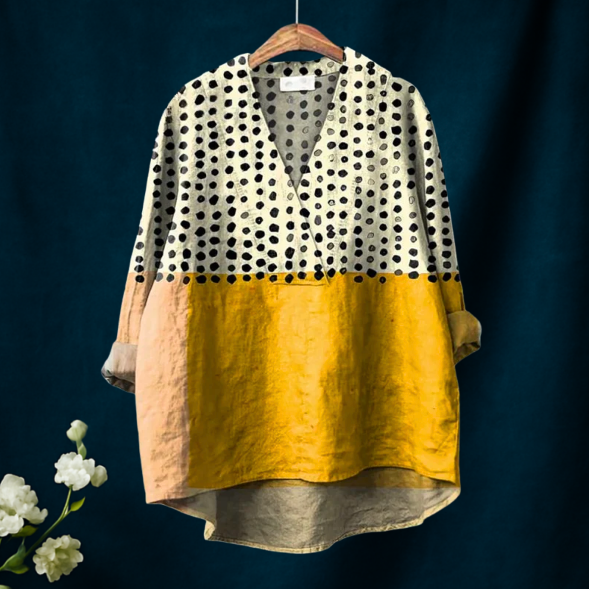 Anna – Yellow Polka Dot Blouse