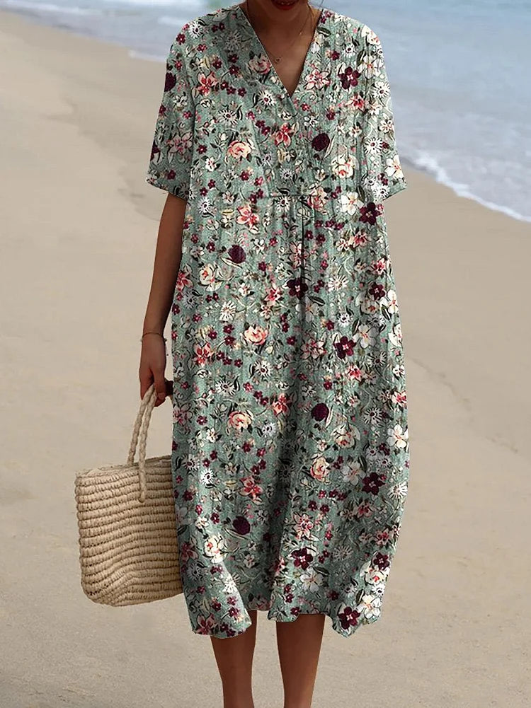 Noemi – Dark Toned Spring Floral Dress