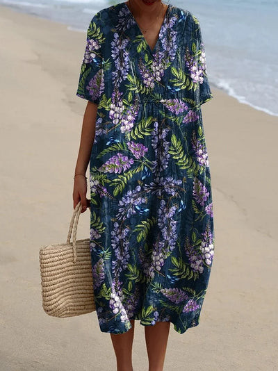 Isla – Midnight Purple Floral Dress
