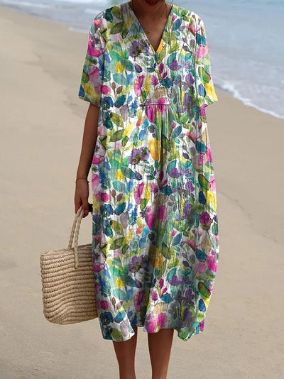 Vera – Flowing Abstract Floral Dress