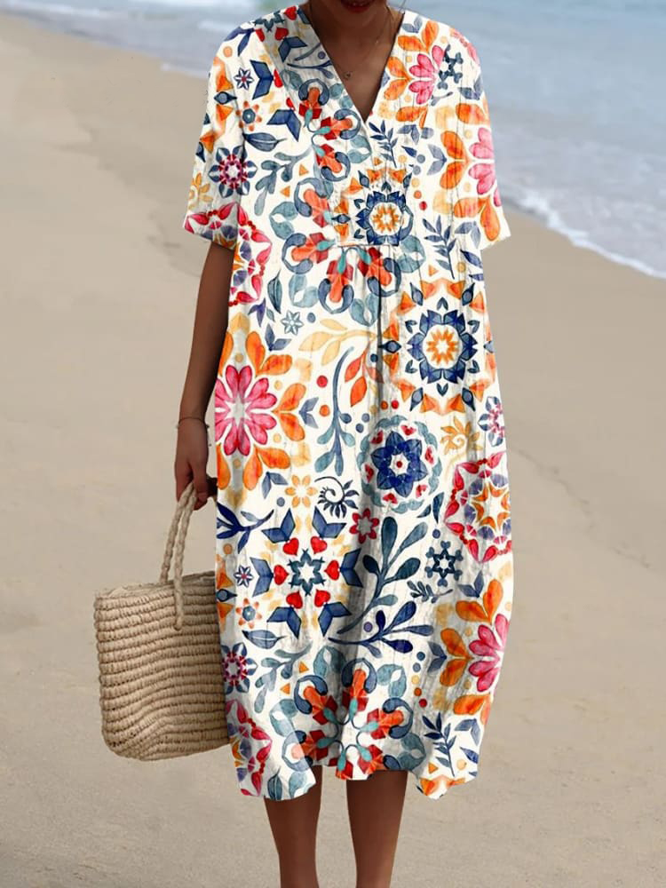 Rosa – Watercolour Floral Pocket Dress