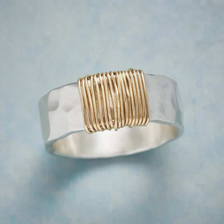Luna – Golden Ring with Delicate Silver Detail
