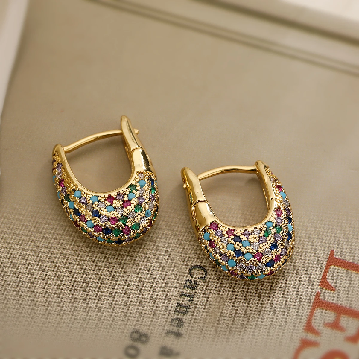 Mina – Colourful Crystal Earrings