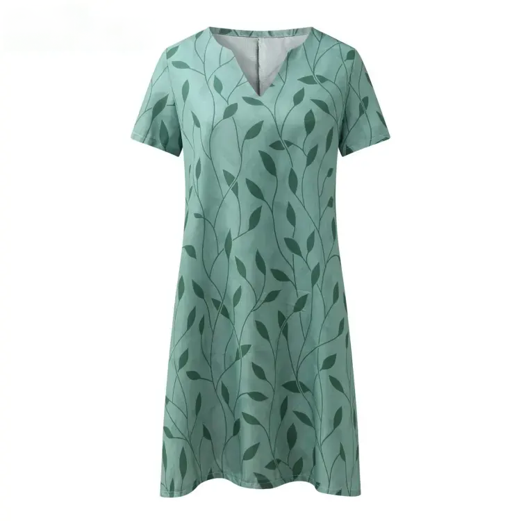 Daisy – Printed V-Neck A-Line Dress