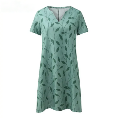 Daisy – Printed V-Neck A-Line Dress