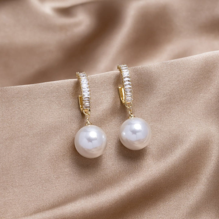 Elena – Luxury Pearl & Cubic Zirconia Earrings